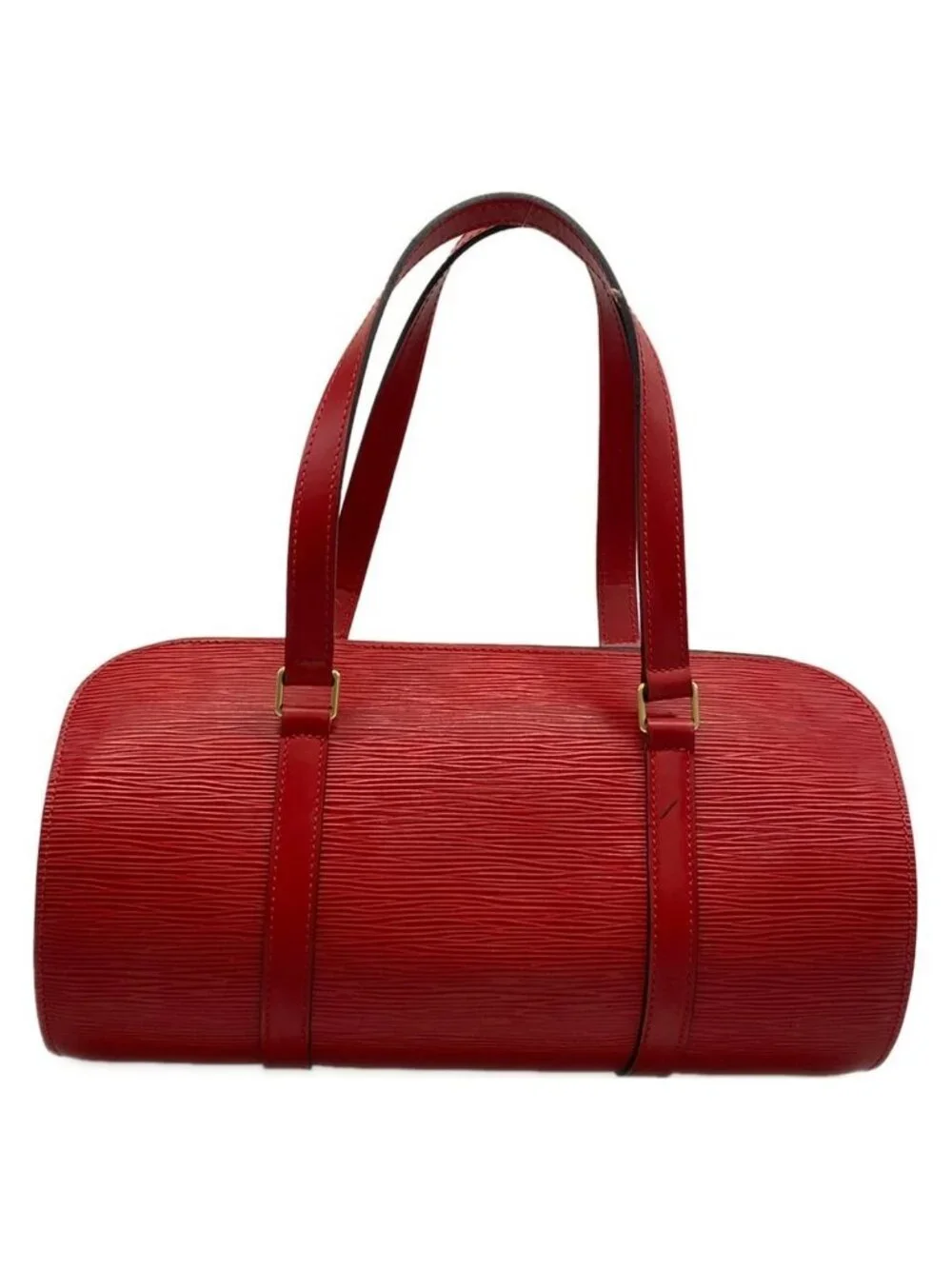 Louis Vuitton Handbag Epi Soufflot Castilian Red Leather